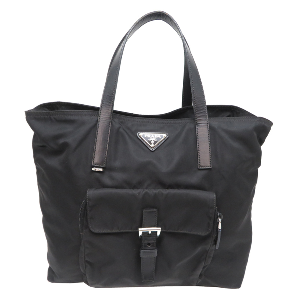 Prada Women's Tote Bag, Nylon, Black (Strap missing)